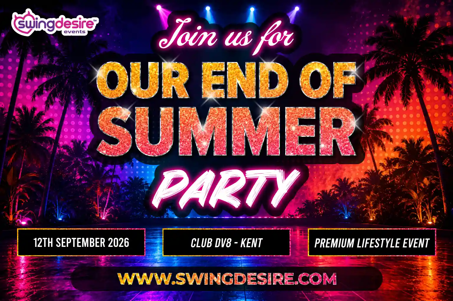 Swingdesire Summer Party Saturday 12th September 2026 at DV8